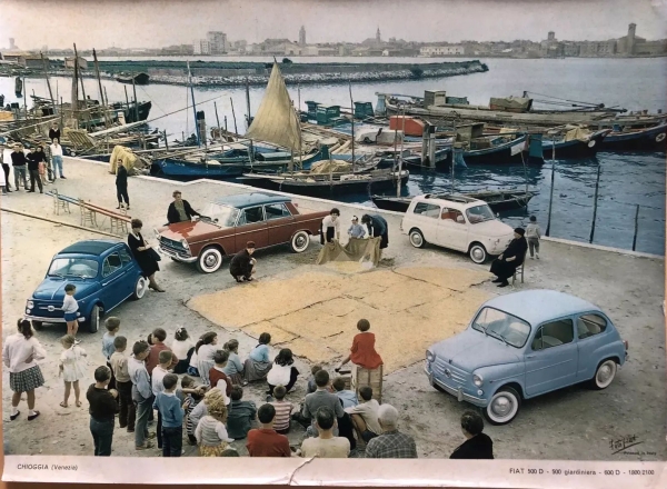 Fiat 500 Giardiniera 2100 Models Harbour Chioggia 1958 Factoryphoto (0627)